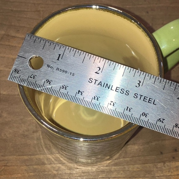 Floral boho tea cup / Mug NWT green / white ceramic - Picture 9 of 9